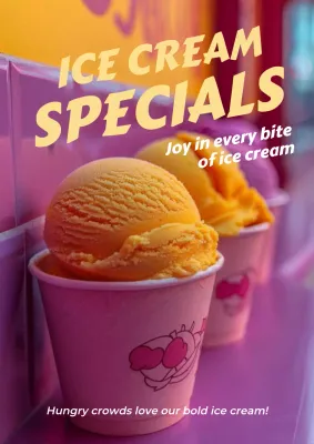 Rainbow Trendy Ice Cream Advertisement Poster