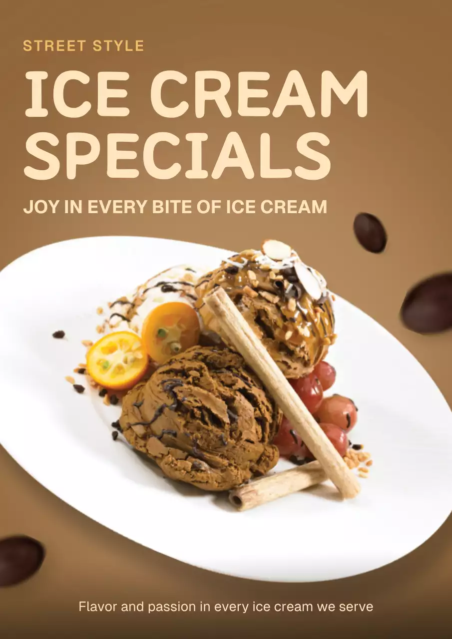 Orange Trendy Dessert Promotion Poster