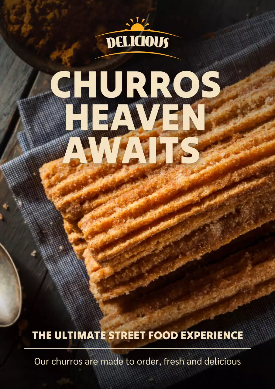 Orange Rustic Churros Advertisement Poster