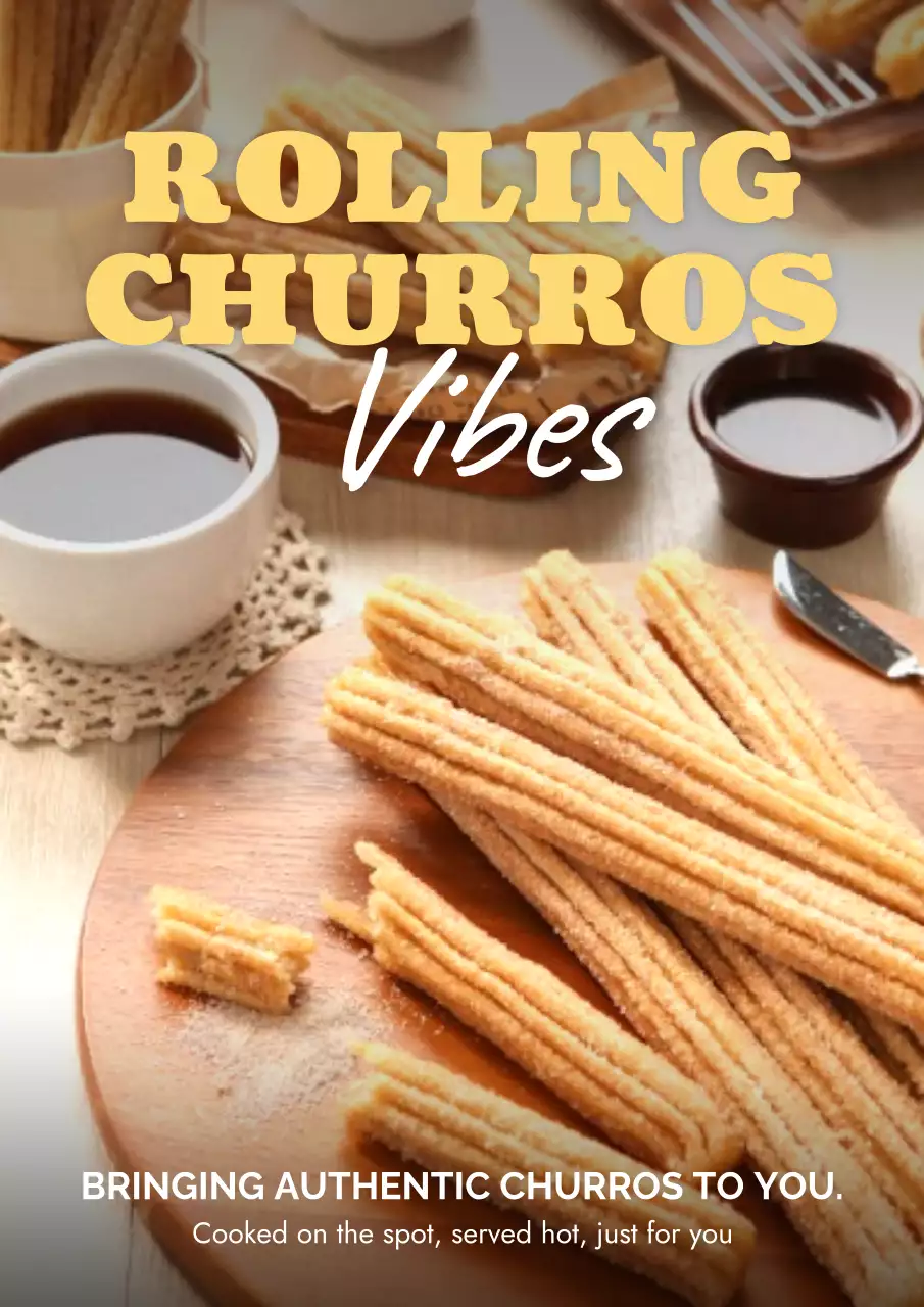 Brown Rustic Churros Advertisement Poster
