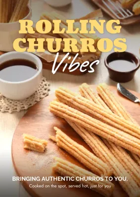 Brown Rustic Churros Advertisement Poster