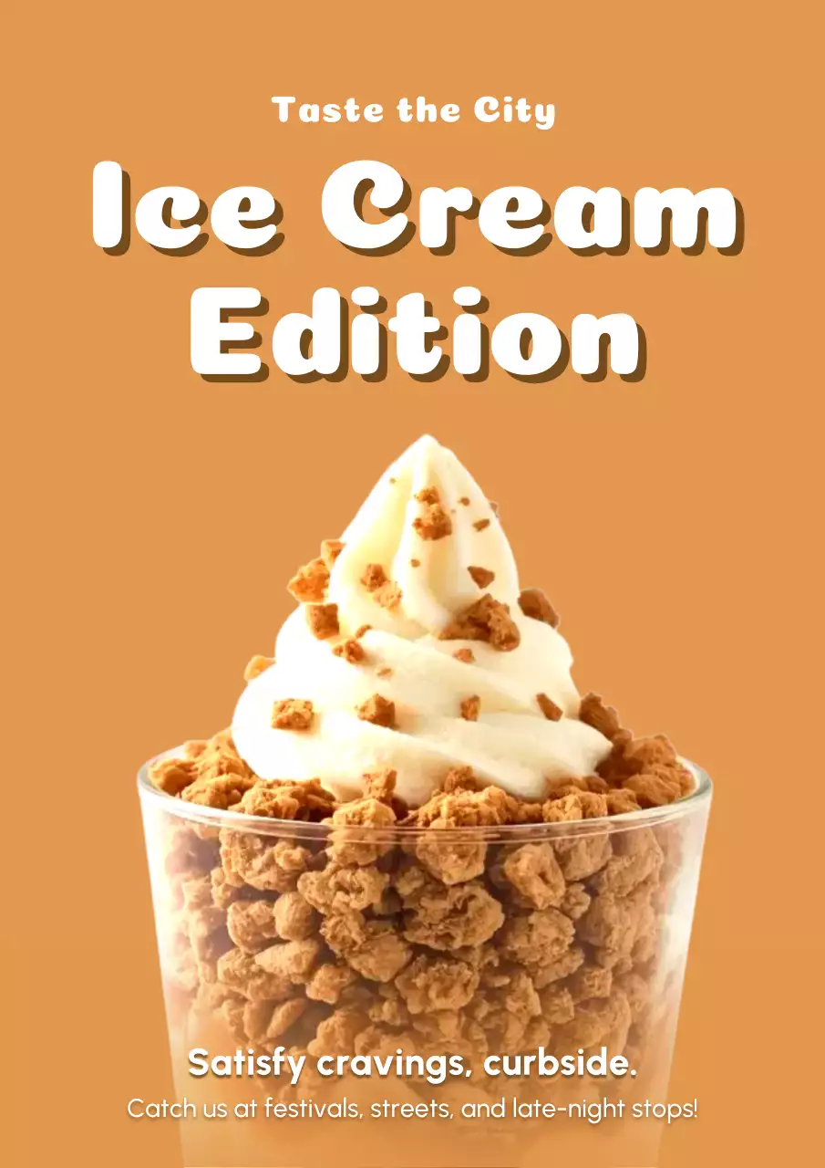 Orange Modern Dessert Promotion Poster