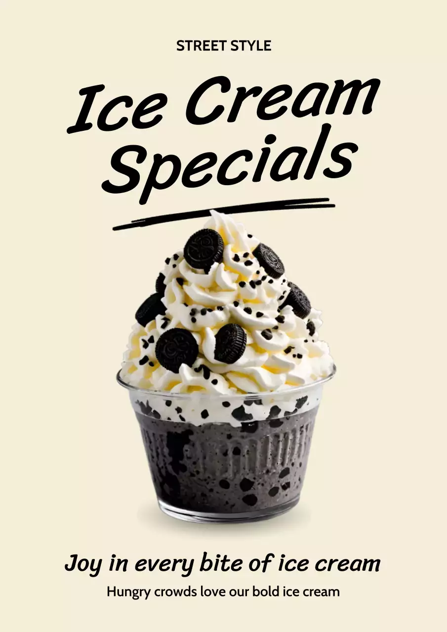 Pink Retro Dessert Promotion Poster