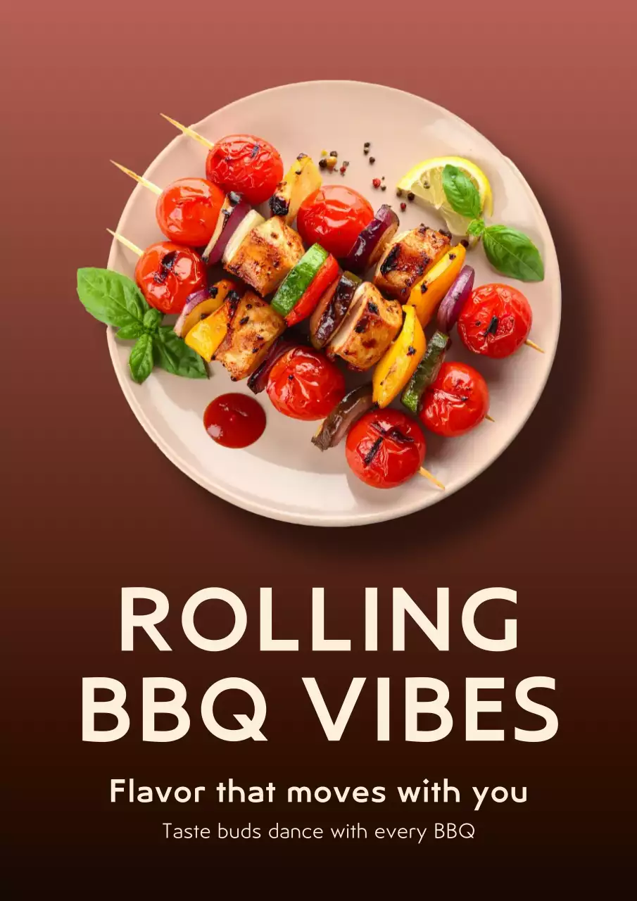 Brown Modern BBQ Promotion Poster