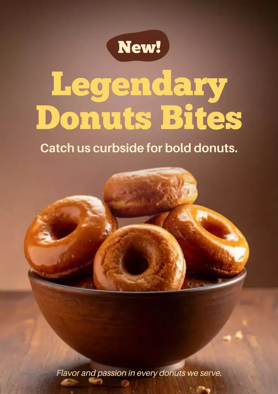 Beige Modern Donuts Advertisement Poster