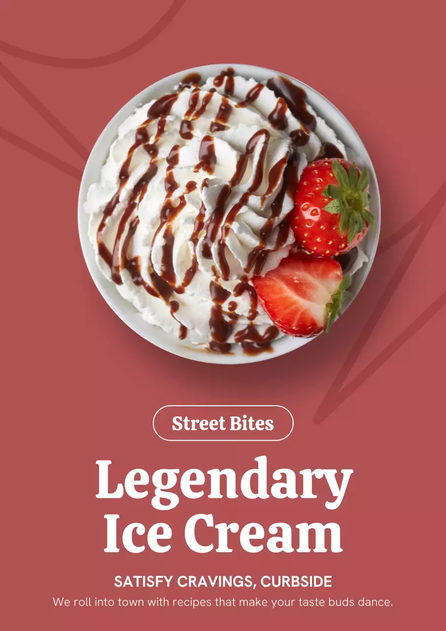 Red Trendy Dessert Promotion Poster