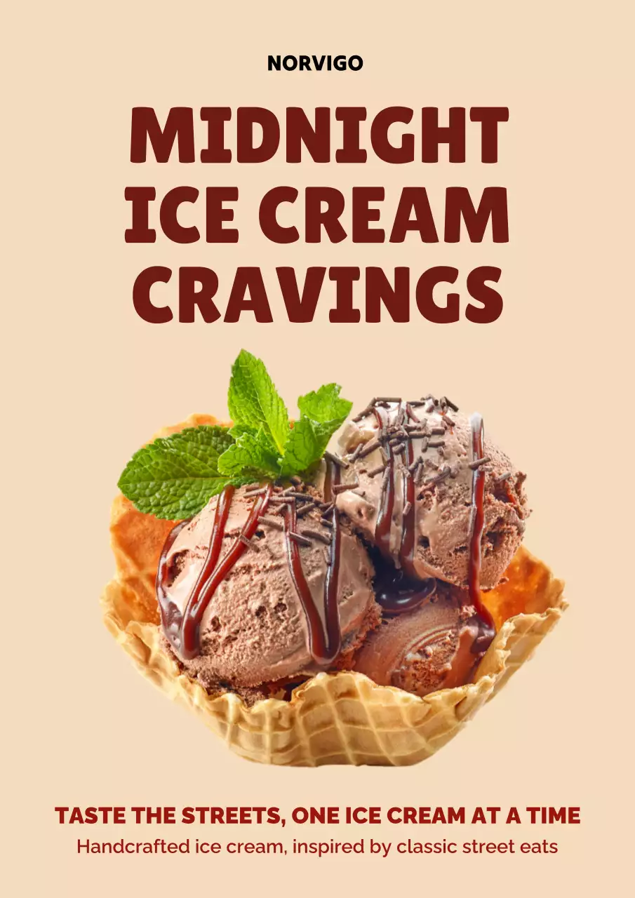 Beige Modern Dessert Promotion Poster