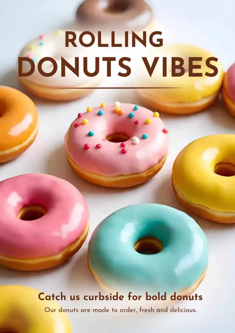 Pink Trendy Donuts Promotion Poster