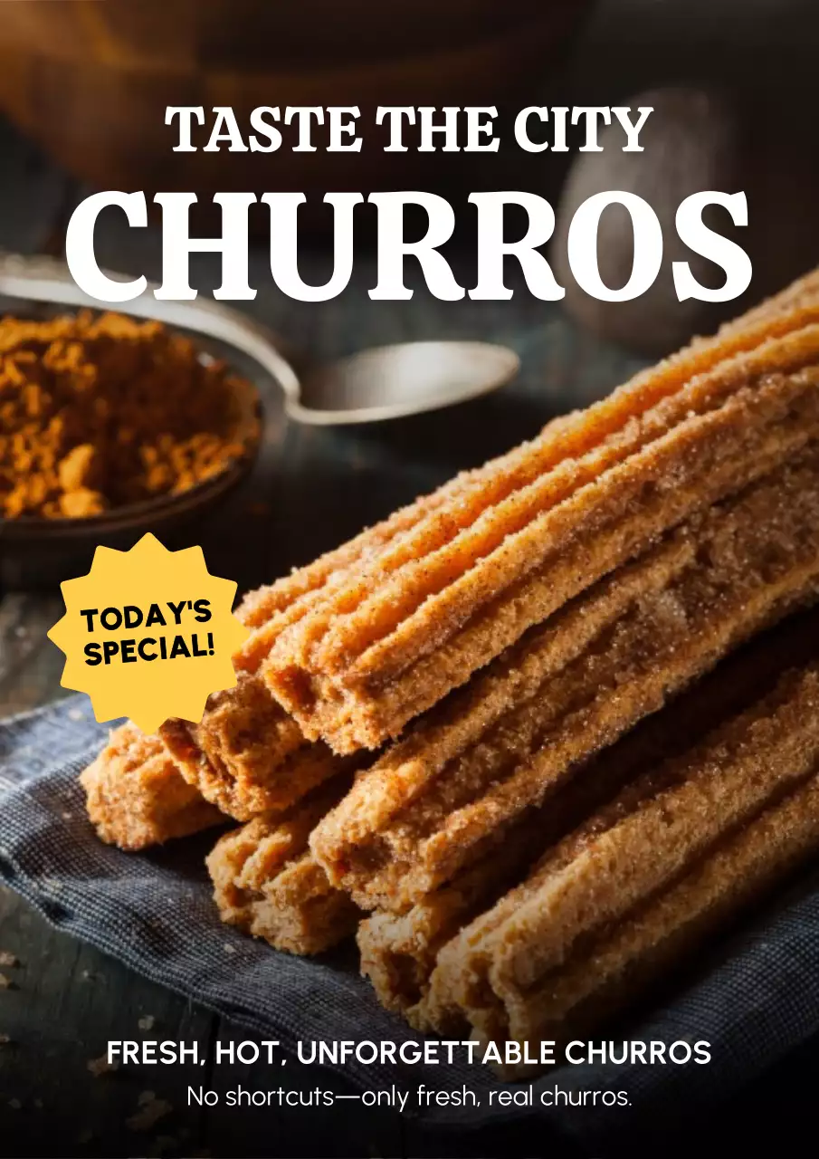 Brown Rustic Churros Advertisement Poster