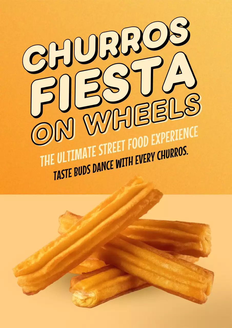 Orange Retro Street Food Promotion Poster