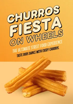 Orange Retro Street Food Promotion Poster