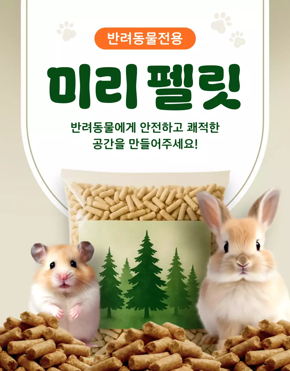 베이지 심플 반려동물 제품 홍보