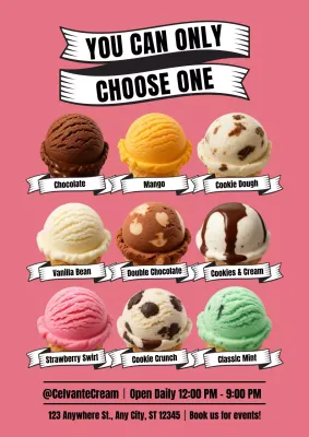 Pink trendy ice cream promotion