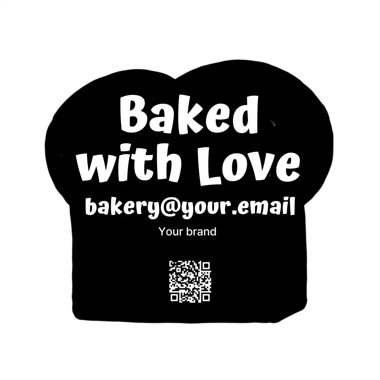 黒 シンプル ベーカリー ラベル イラスト