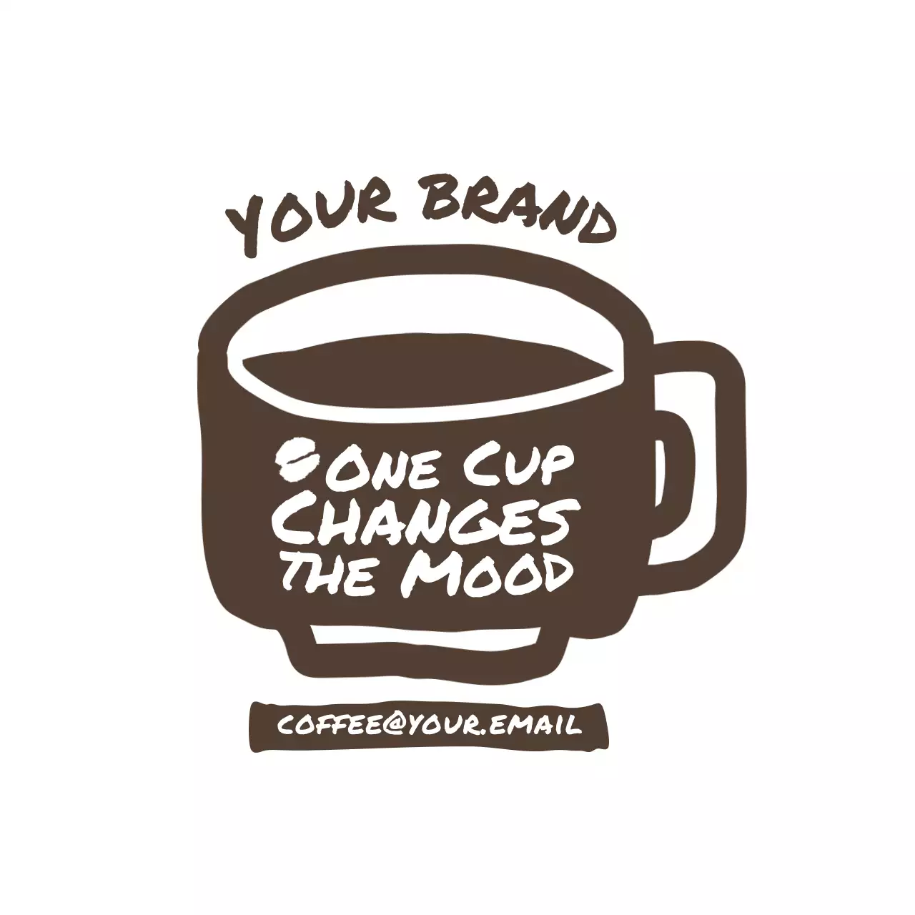 茶色 シンプル コーヒー ロゴ イラスト