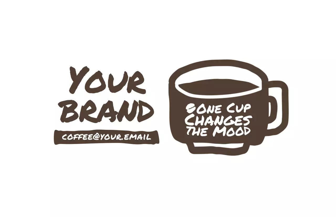 茶色 シンプル コーヒー ロゴ イラスト