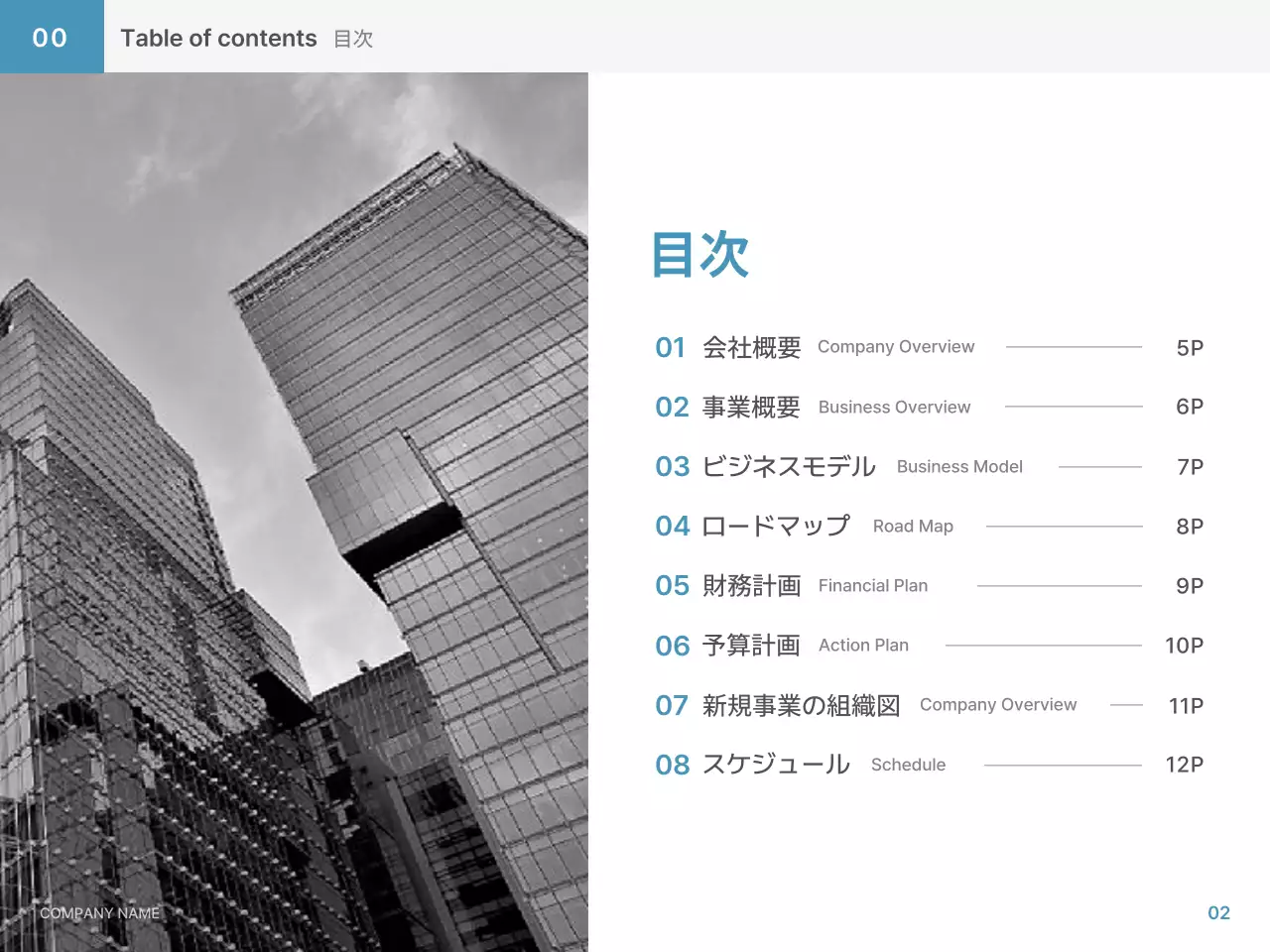 青 シンプル ビジネス 計画書