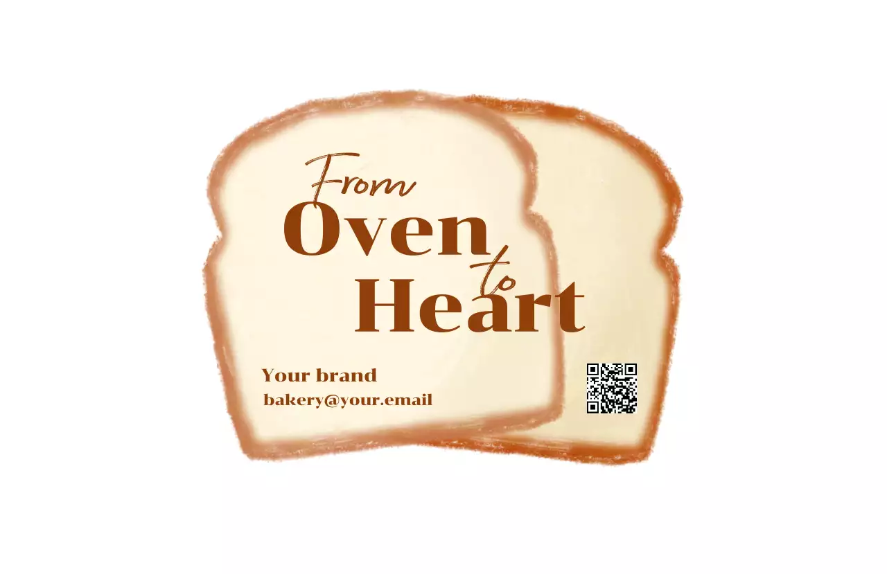 ベージュ かわいい ベーカリー 名刺 イラスト