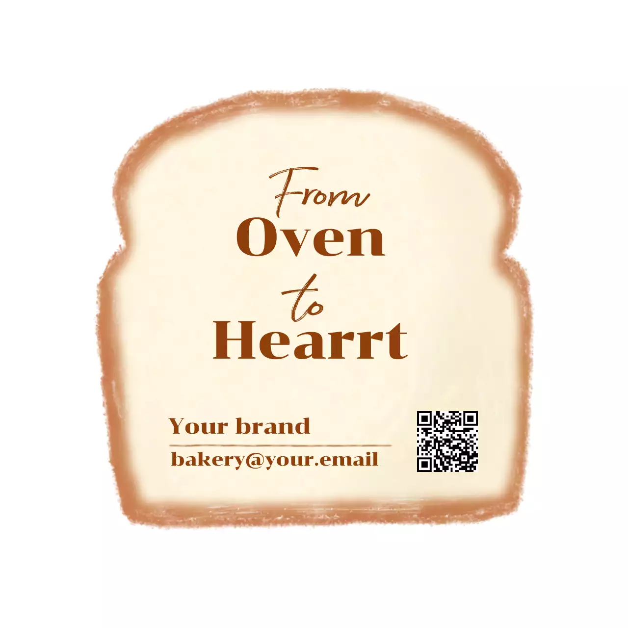 ベージュ シンプル ベーカリー ラベル イラスト