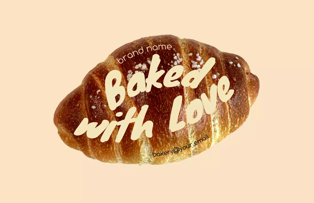 ベージュ シンプル パン ロゴ 写真