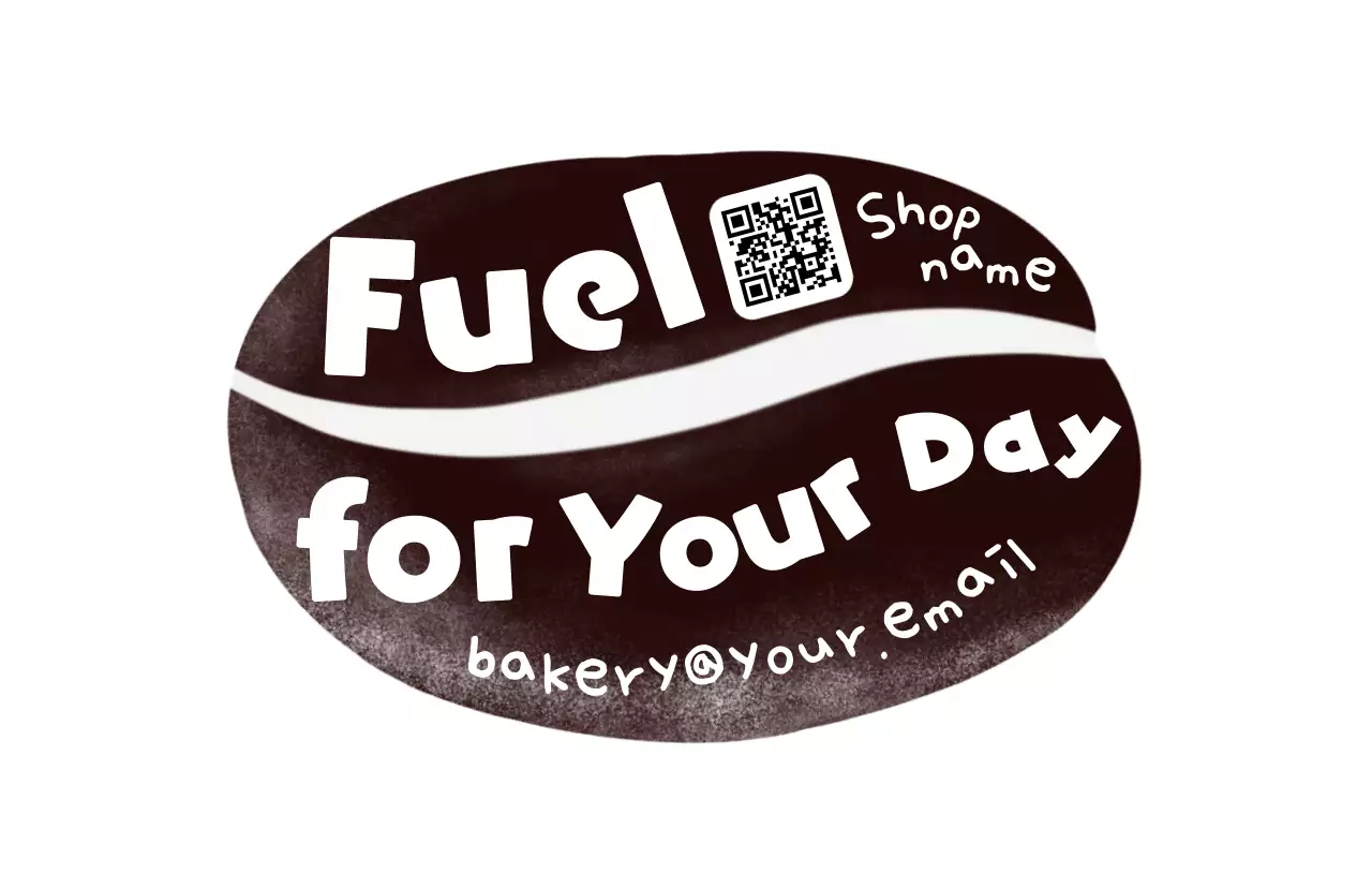 茶色 シンプル コーヒー ラベル イラスト