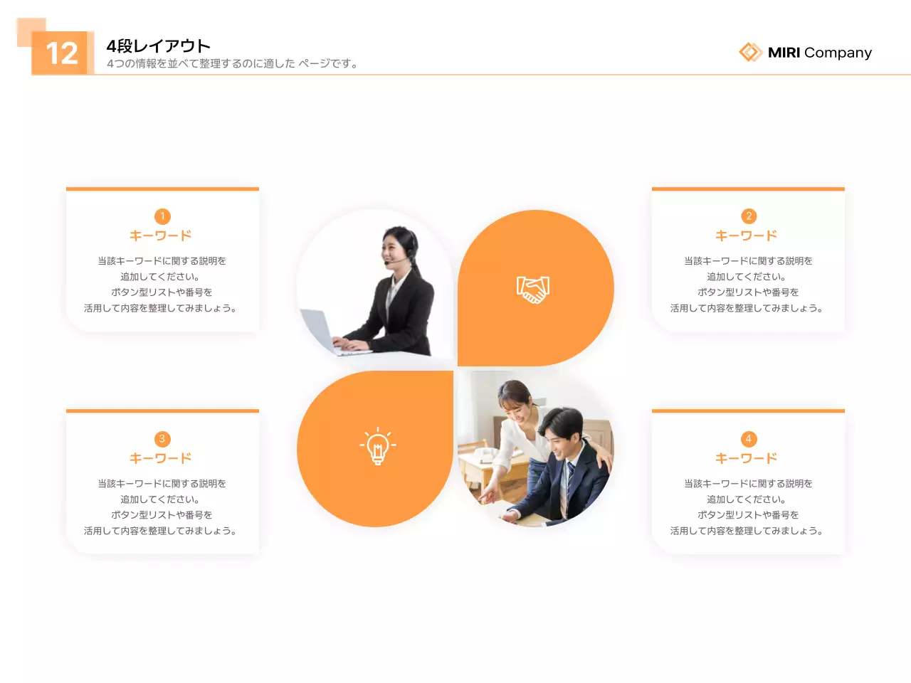 オレンジ モダン ビジネス プレゼンテーション