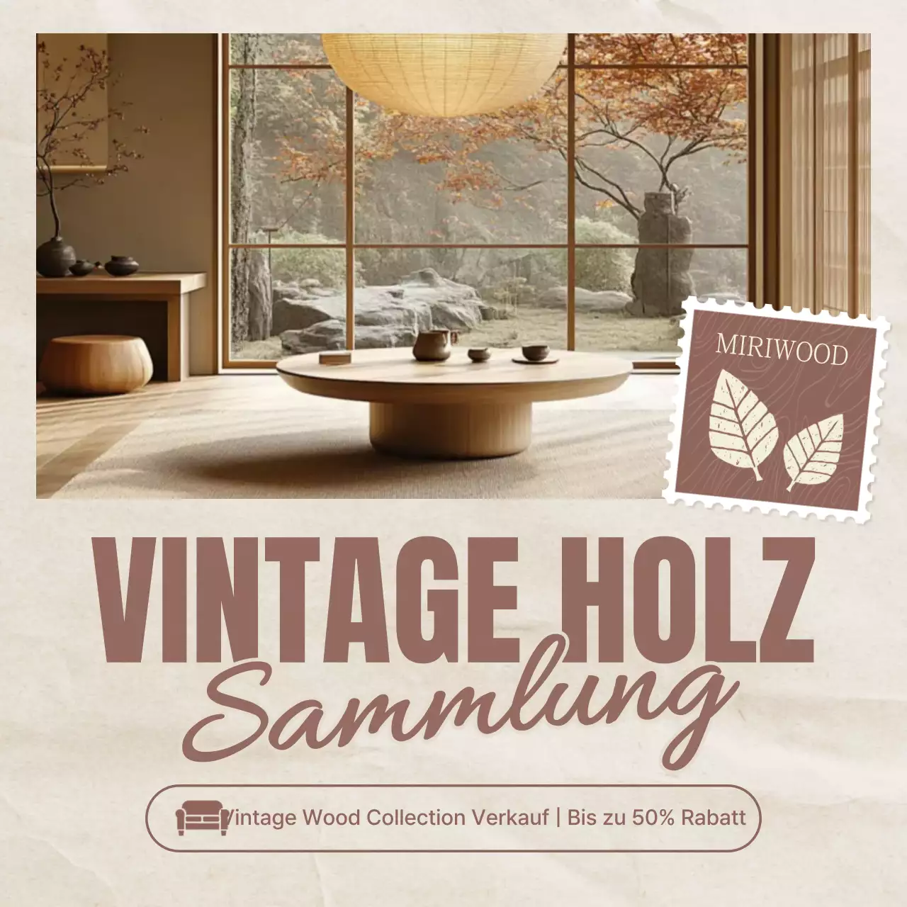 Beige Vintage Interior Ausstellung