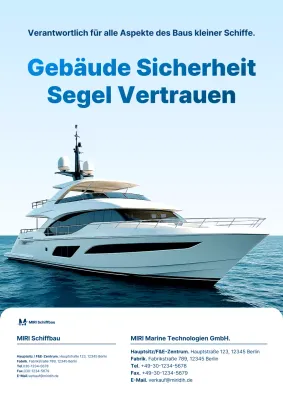 Himmelblaue moderne Schiffswerbung