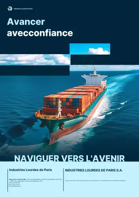 Publicité industrielle moderne bleue