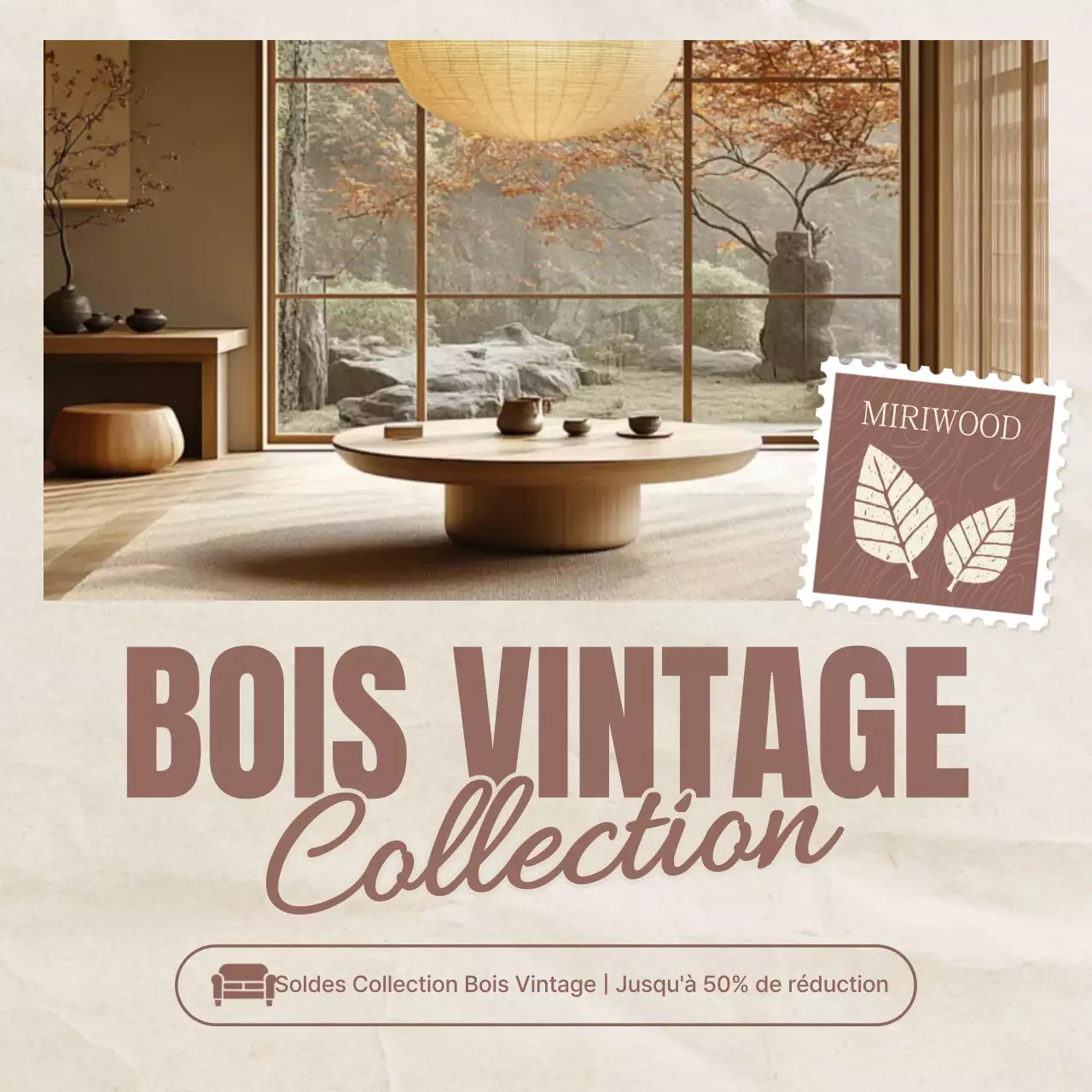 Exposition d'intérieur vintage beige