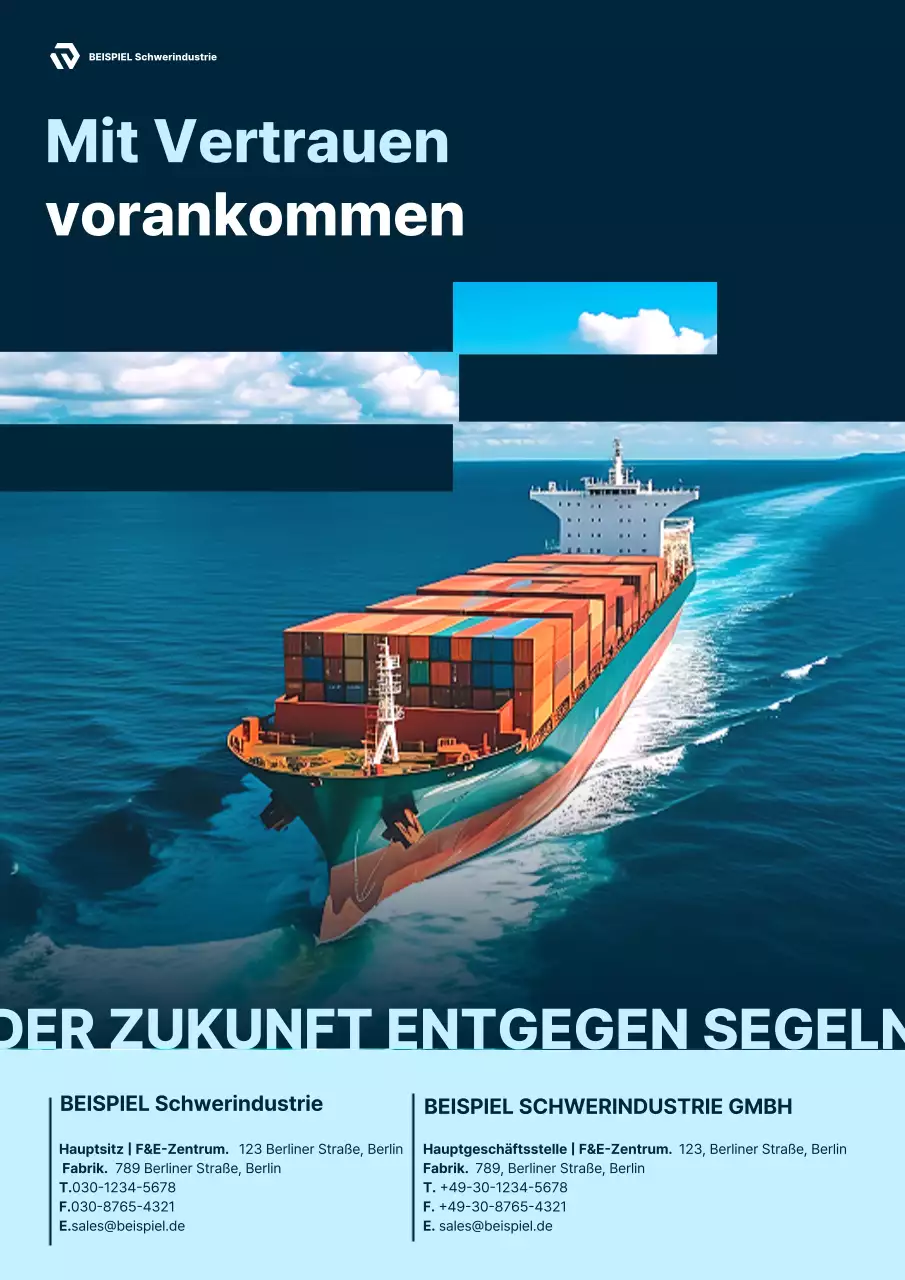 Blaue moderne Industriewerbung