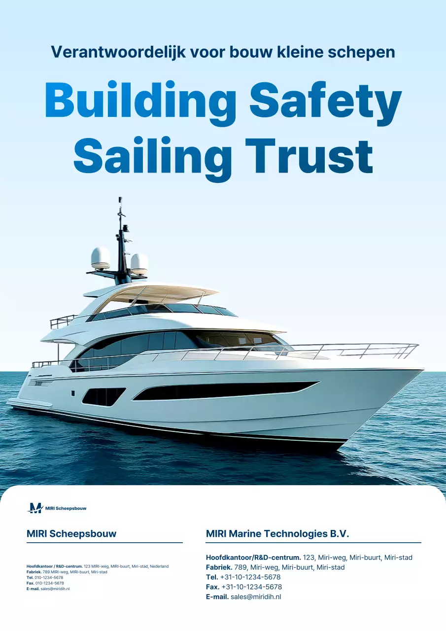 Hemelsblauwe moderne scheepsreclame