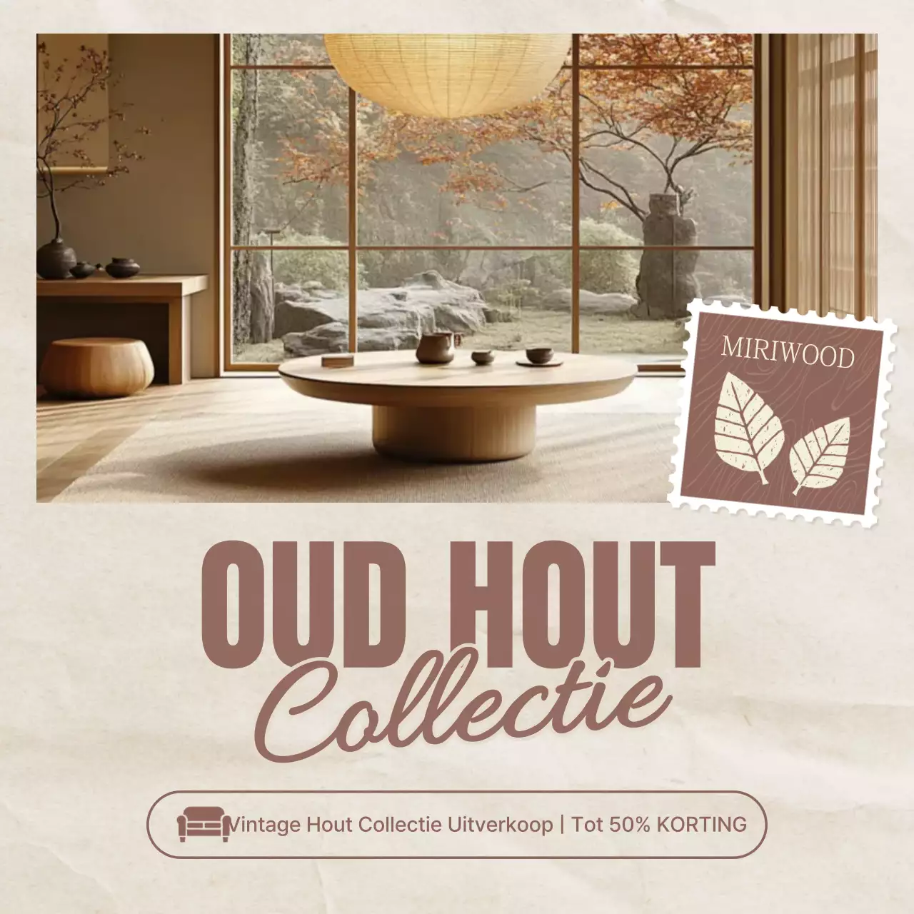 Beige Vintage Interieur Tentoonstelling