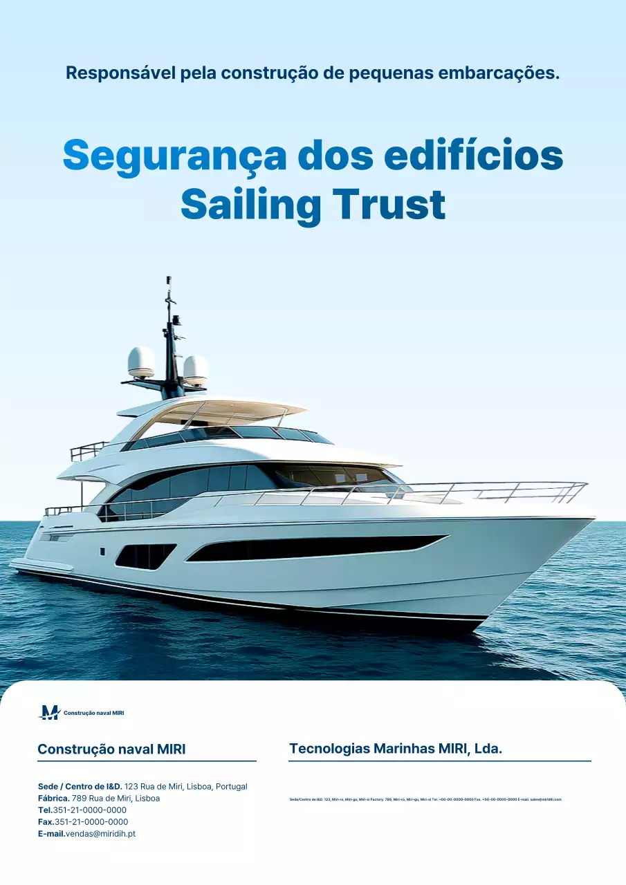 Anúncio de navio moderno azul-celeste