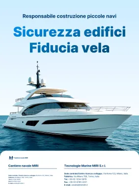 Pubblicità della nave moderna blu cielo