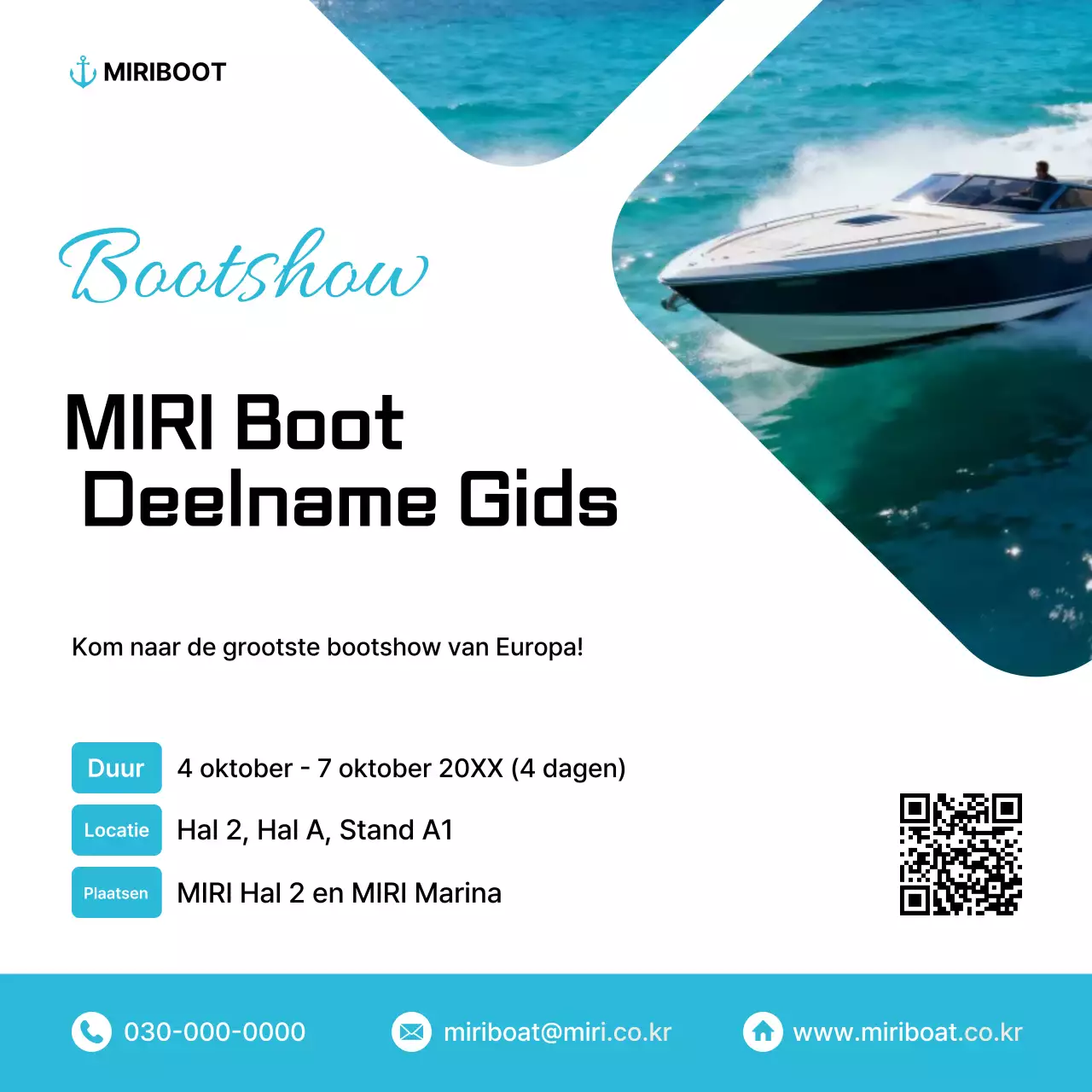 Sky Blue Modern Boat Show-gids