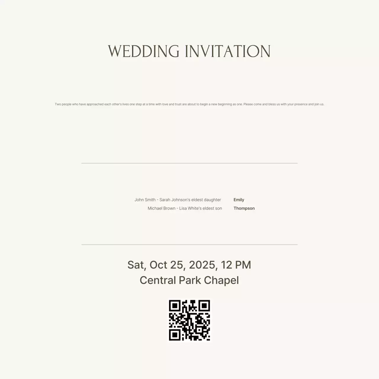 Thiệp cưới cổ điển màu ngà