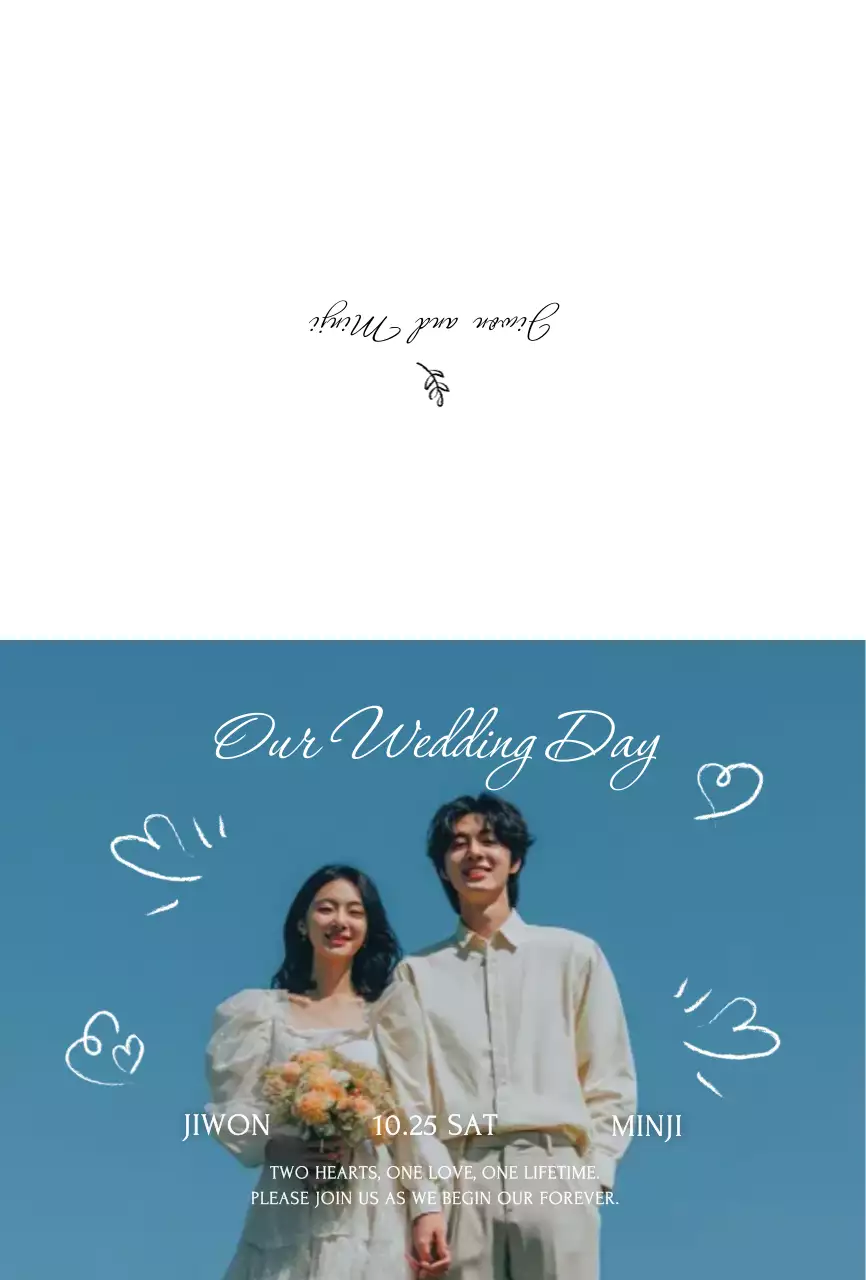 Undangan Pernikahan Sederhana Biru Langit