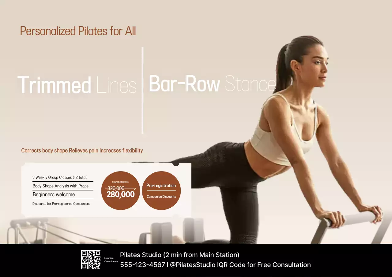 Beige Modern Workout Ad