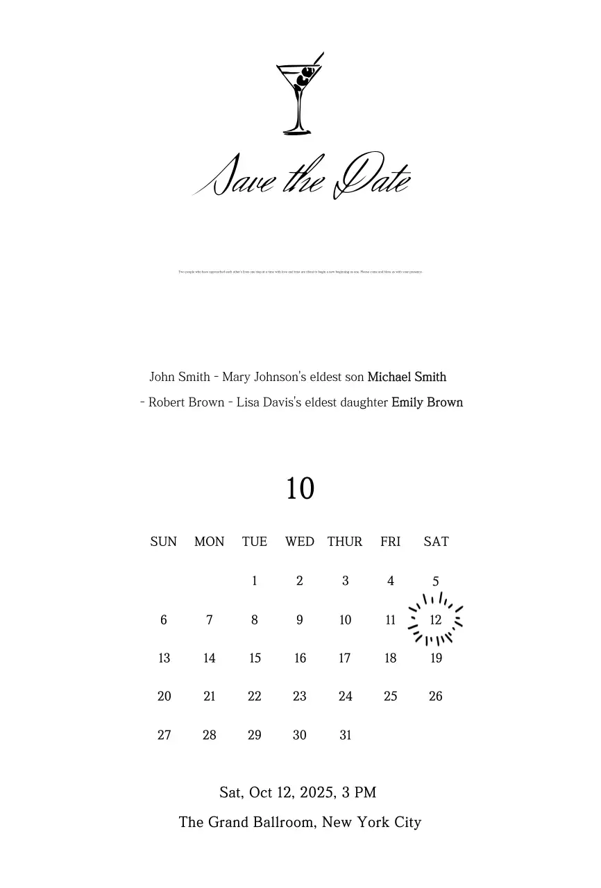 Black and White Simple Wedding Invitation