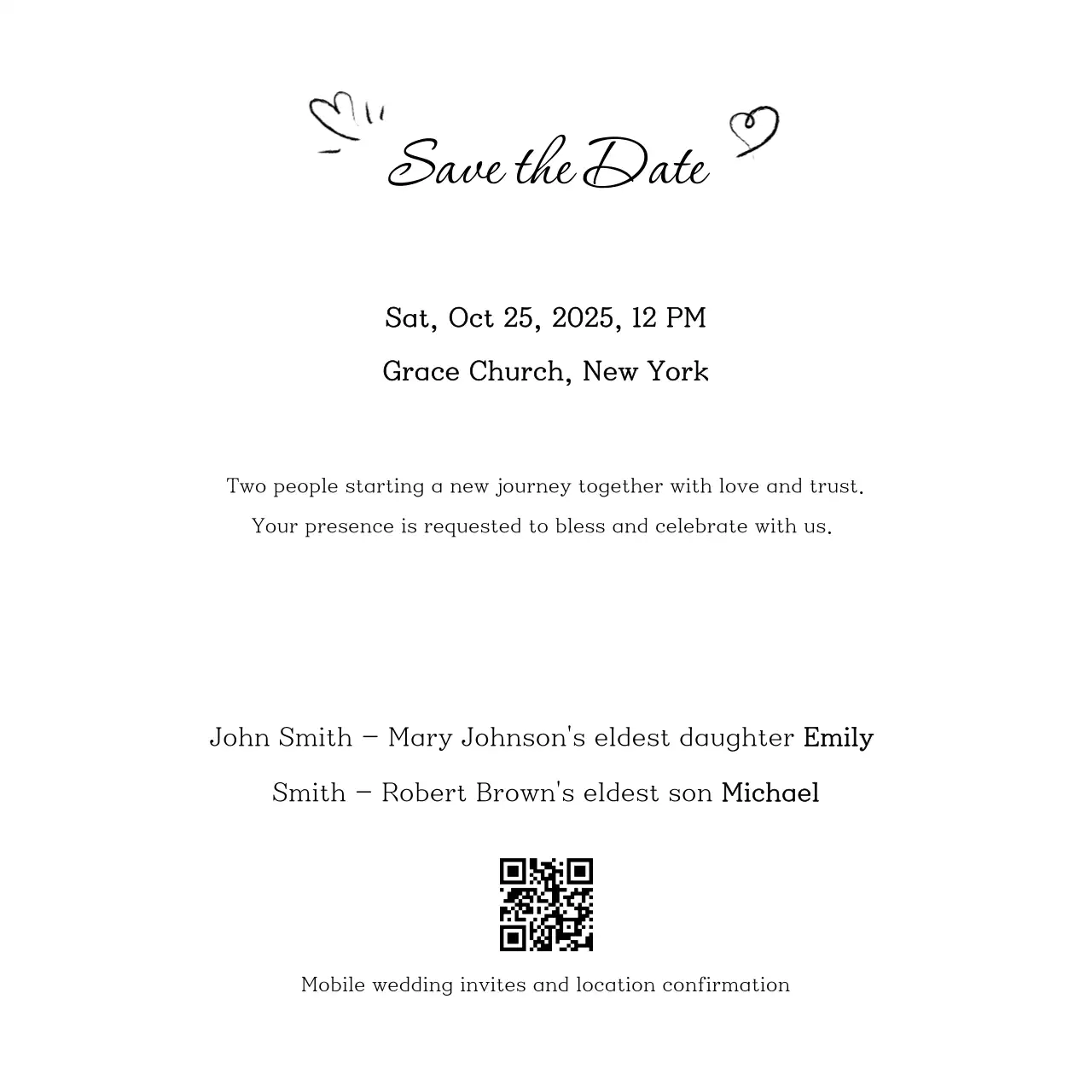 Convite de casamento azul-celeste elegante