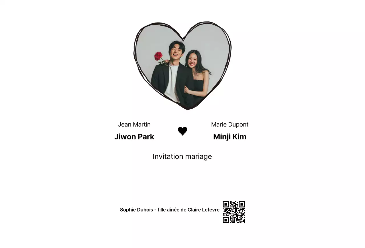 Faire-part de mariage simple et blanc