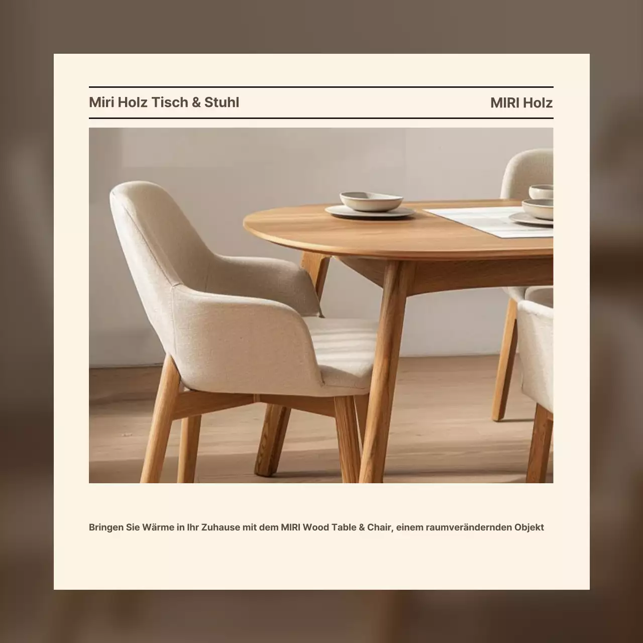 Werbung für moderne Möbel in Beige