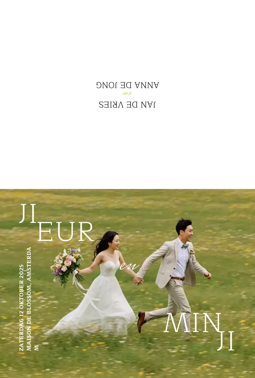 Groene elegante huwelijksuitnodiging