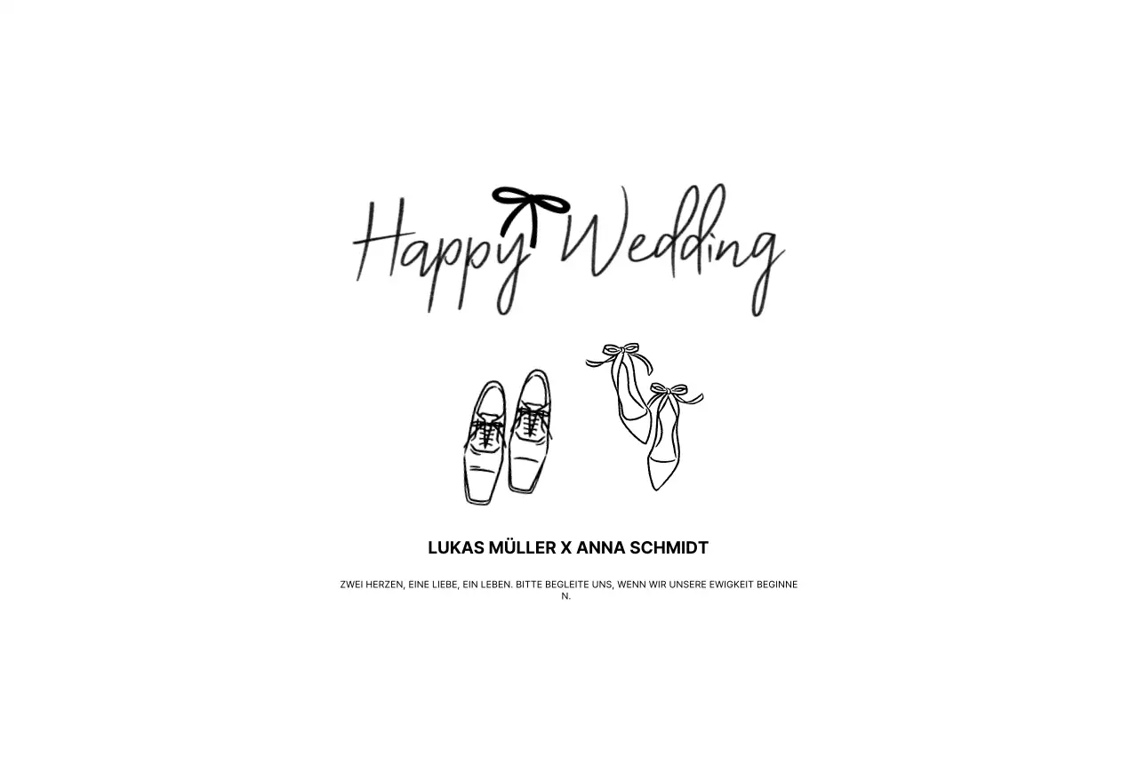 Weiße einfache Hochzeitseinladung