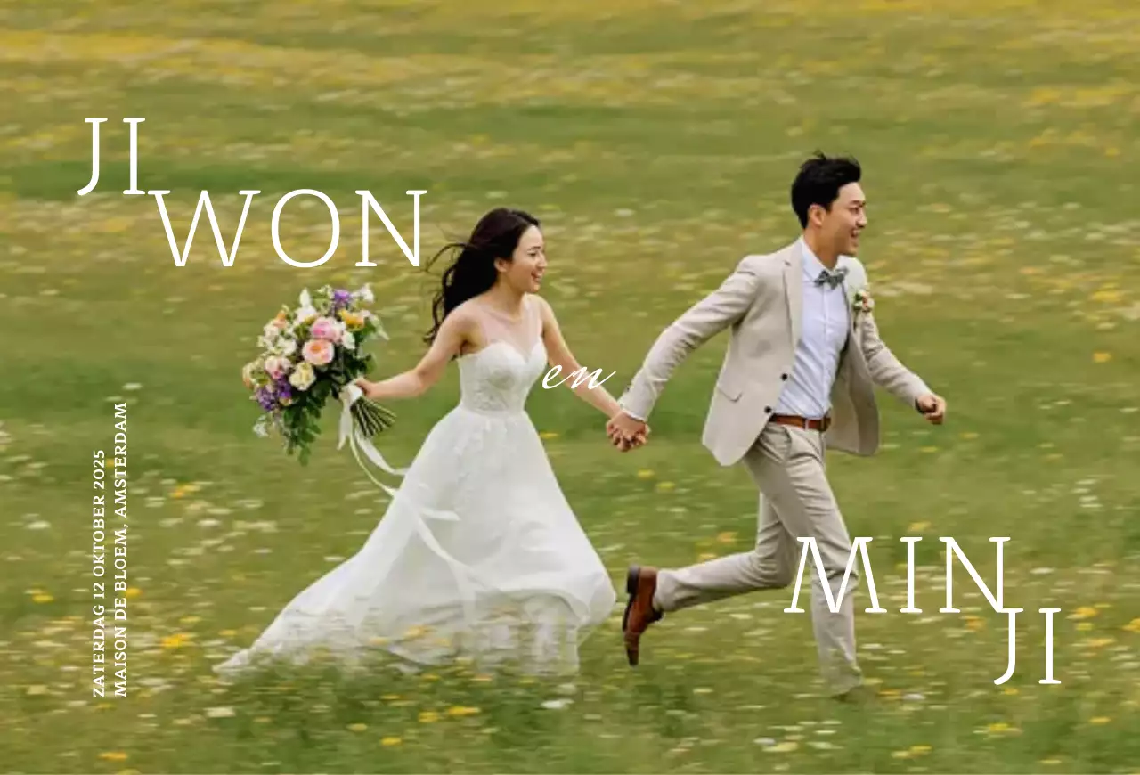 Groene elegante huwelijksuitnodiging