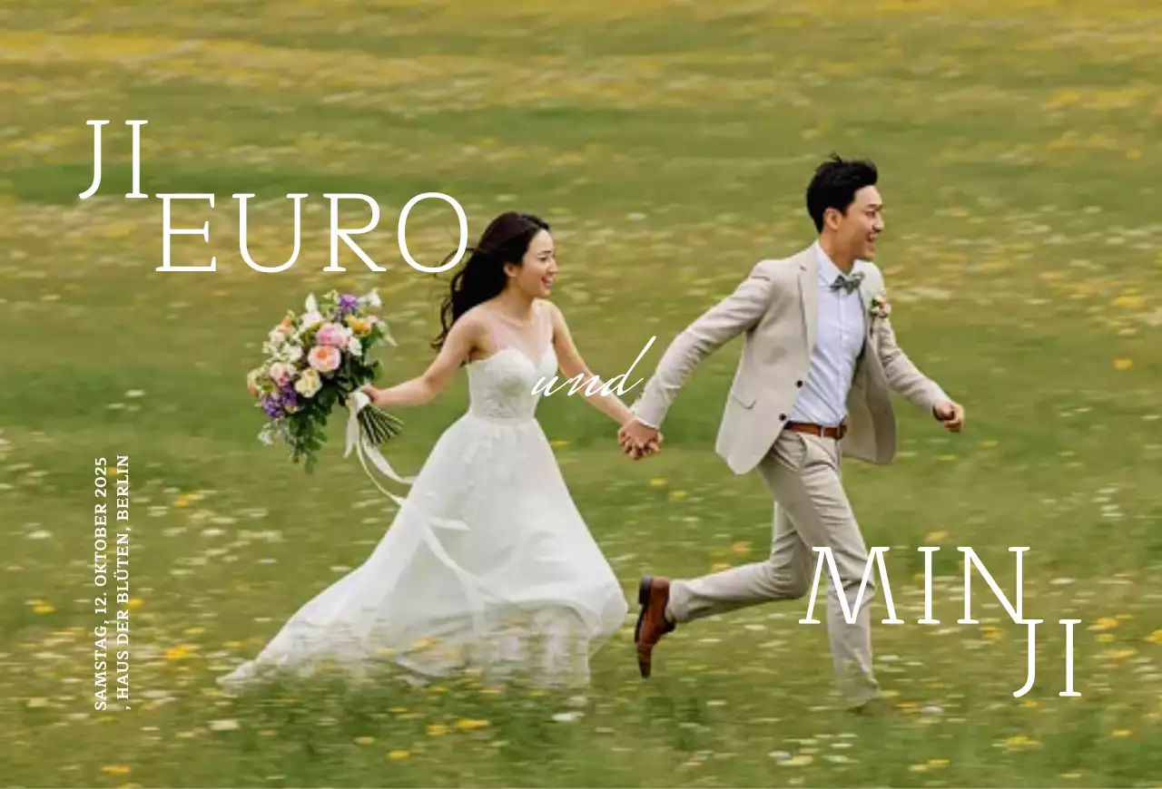 Grüne elegante Hochzeitseinladung