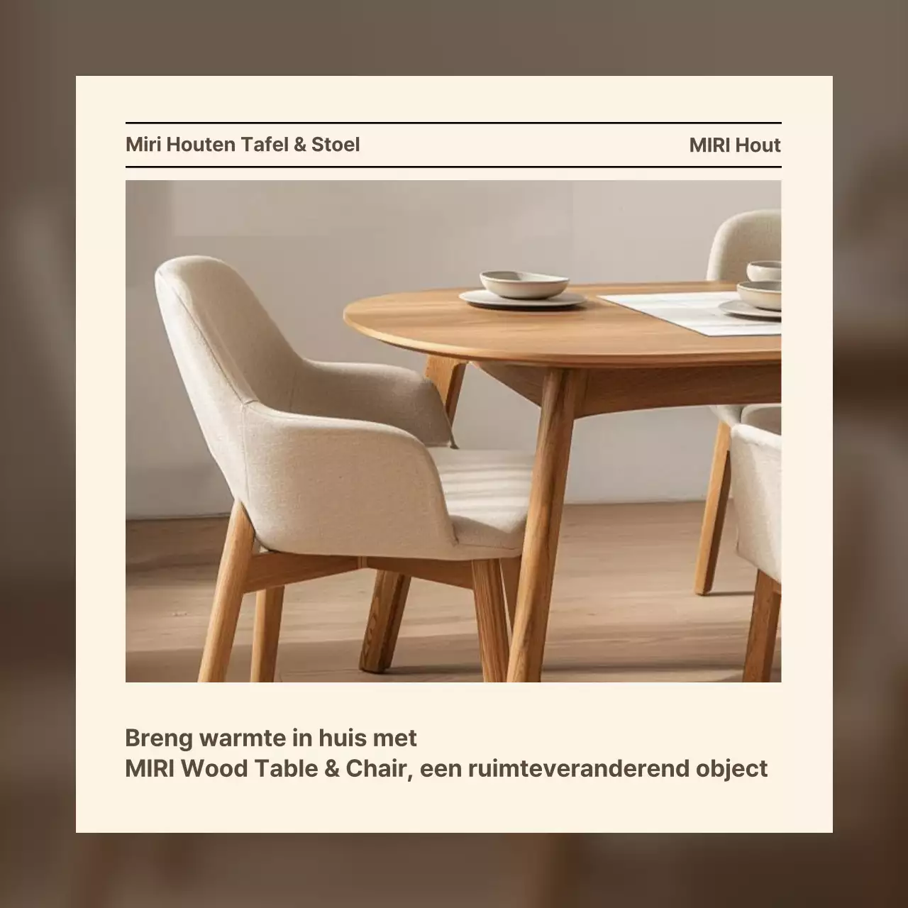 Beige moderne meubeladvertentie