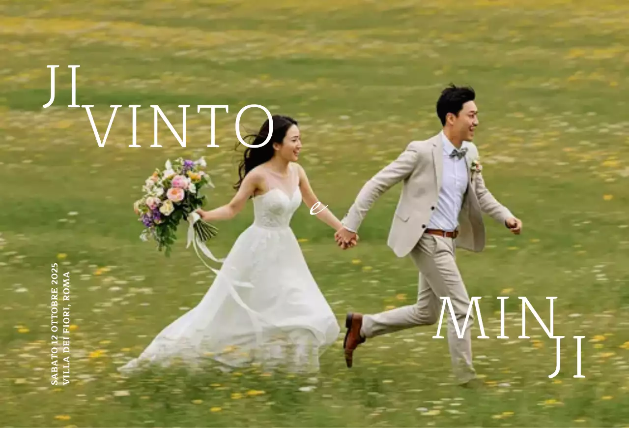 Invito di nozze elegante verde