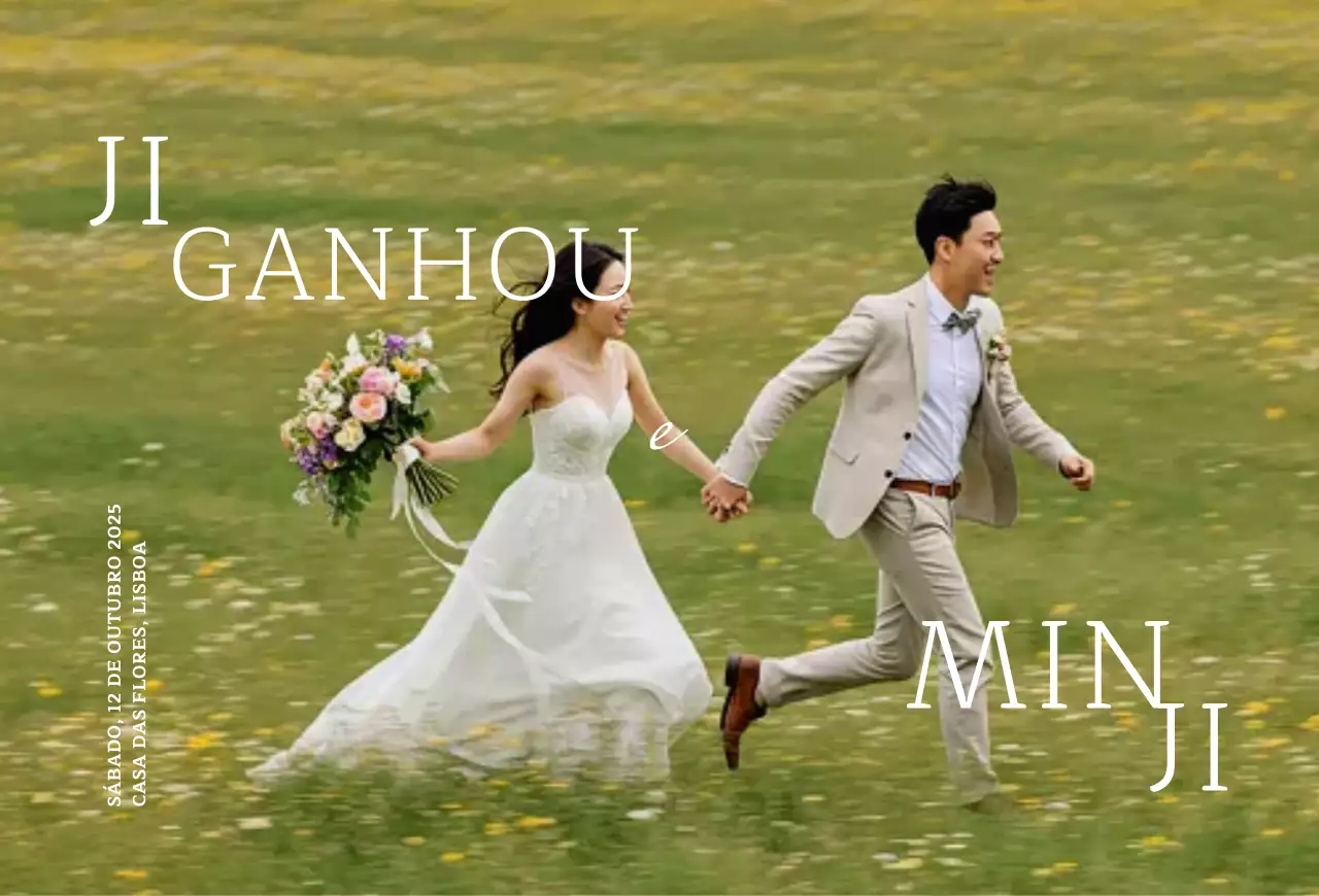 Convite de casamento elegante verde